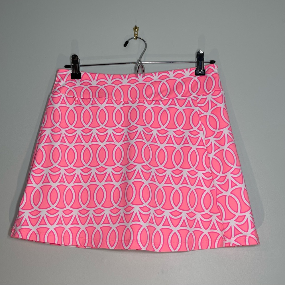 LULU B Women's Athletic Pickelball Tennis Skort Bright Pink Geometric Size XS - Picture 1 of 9